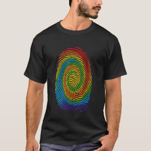 Camiseta Impressão de Dedo Dna Lgbtq Orgulho gay de Sinaliz