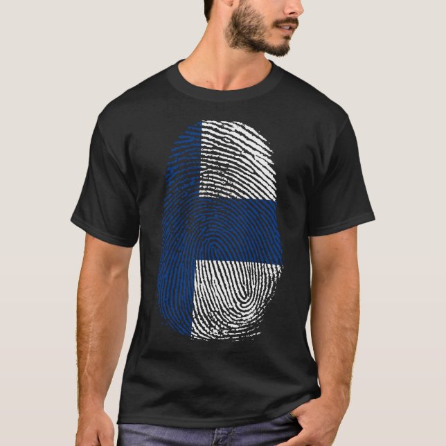 Camiseta Impressão de dedo - Finlândia | Suomi (Frente)