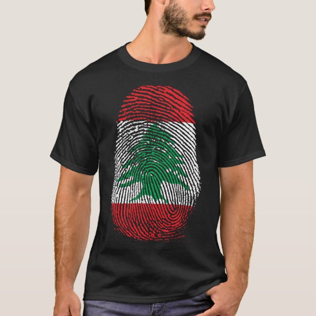 Camiseta Impressão de dedo - Líbano (Frente)