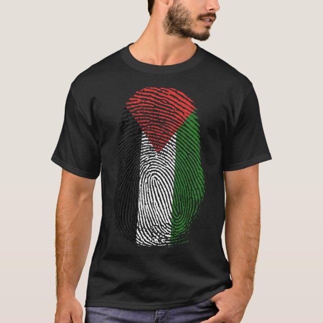 Camiseta Impressão de dedo - Palestina (Frente)