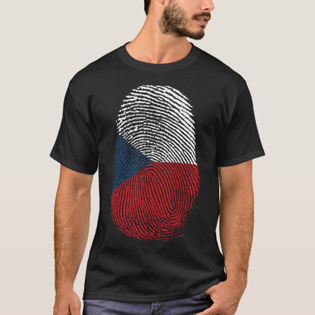 Camiseta Impressão de dedo - República Checa (Frente)