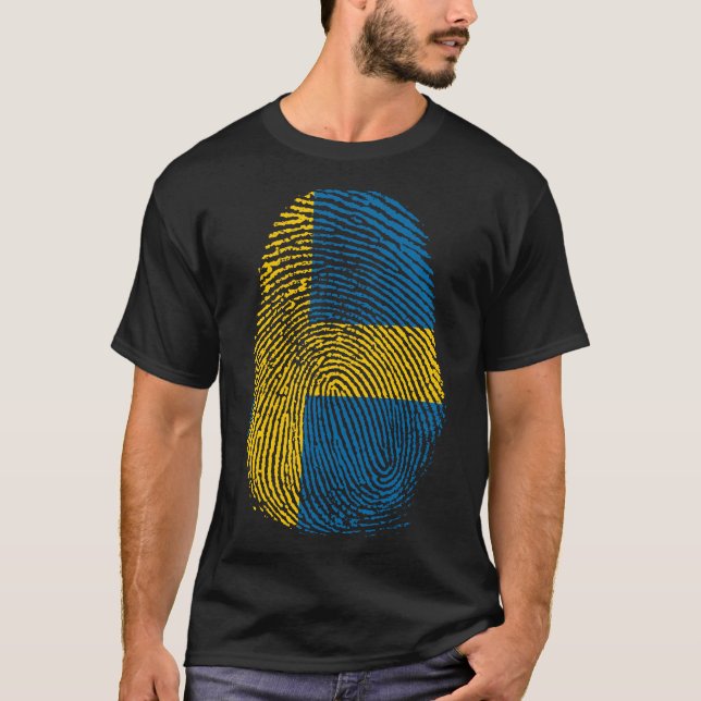 Camiseta Impressão de dedo - Suecia | Sverige (Frente)