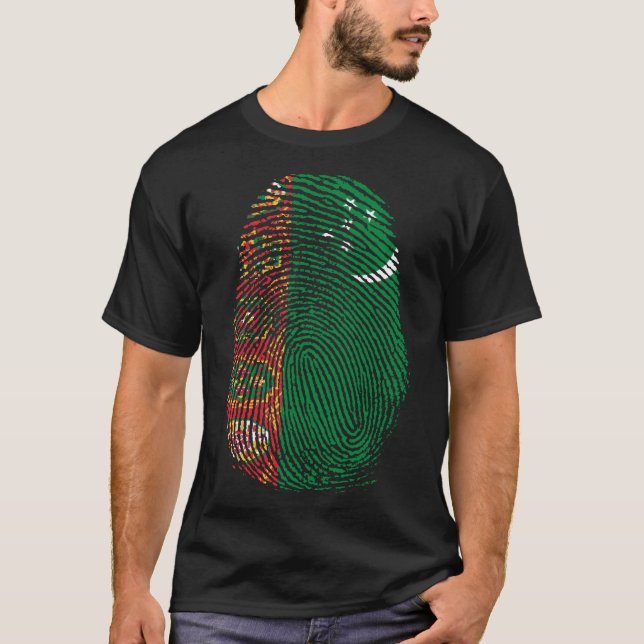 Camiseta Impressão de dedo - Turquemenistão (Frente)