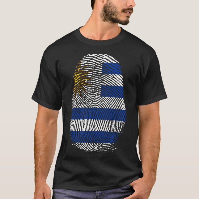 Camiseta Impressão de dedo - Uruguai (Frente)