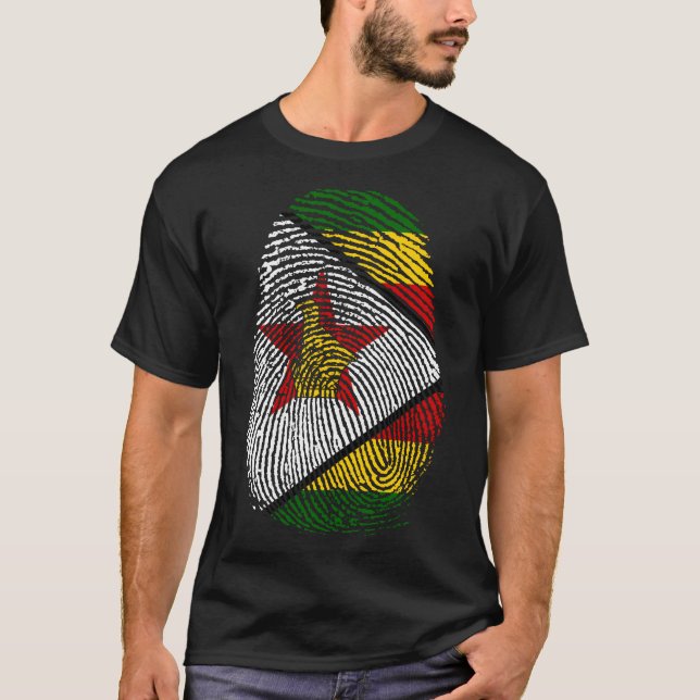Camiseta Impressão de dedo - Zimbabué (Frente)