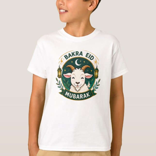 Camiseta Impressão de desenho animado de cabra do Eid (Frente)