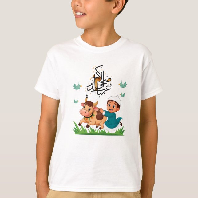 Camiseta Impressão de desenho animado de cabra do Eid (Frente)