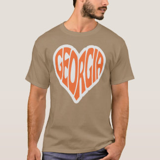 Camiseta Impressão de design gráfico do coração da Georgia