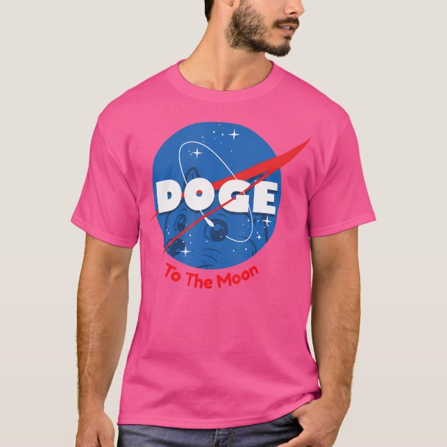 Camiseta Impressão De Espaço De Cães Para A Dogecoina Da Lu (Frente)