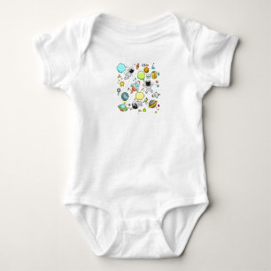 Camiseta impressão de espaço para camisa de bebê