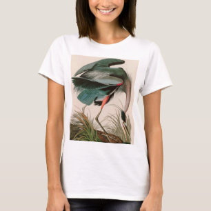 Camiseta Impressão de excelente T- - Aves Heronárias Azui
