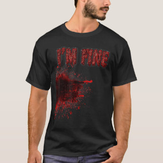 Camiseta Impressão de ferida de sangue de horror de Hallowe