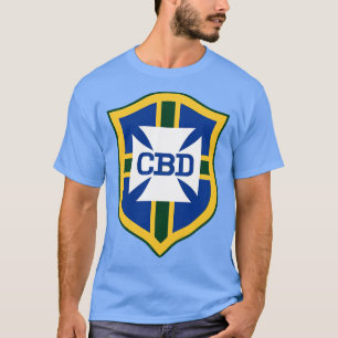 Camiseta Impressão de frente de Jersey da Pele Brasil 1970