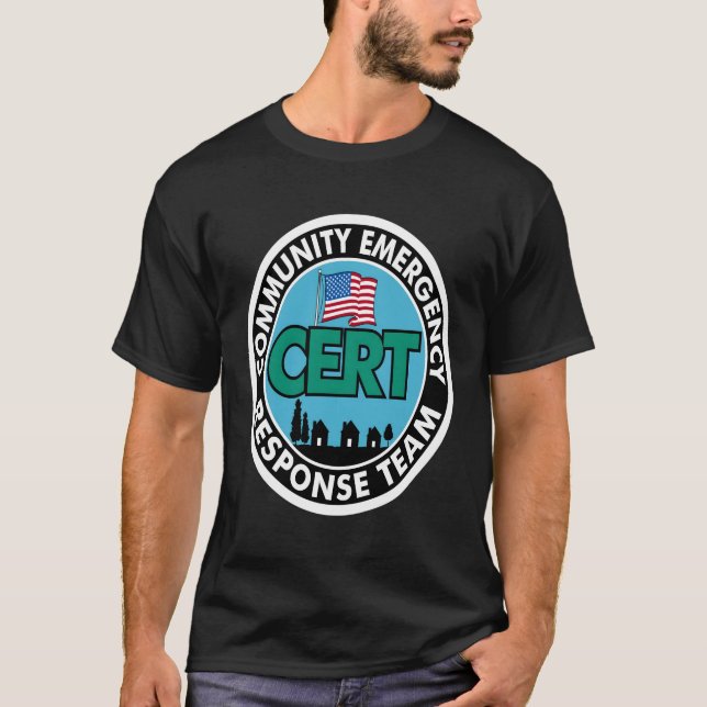 Camiseta Impressão de Fundo Branco da Equipe de Resposta Ce (Frente)