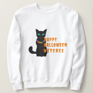 Camiseta Impressão de Gato Negro, Camisola de Doce, Festa d