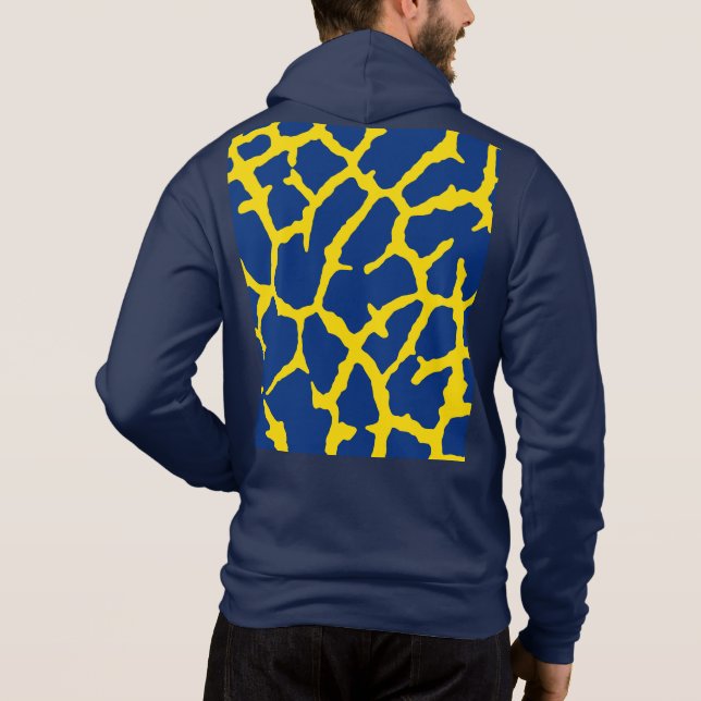 Camiseta Impressão de Girafa Azul Amarelo (Verso)