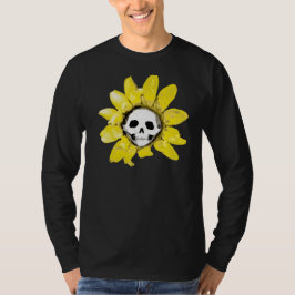 Camiseta Impressão de girassol crânio - Todos os estilos de