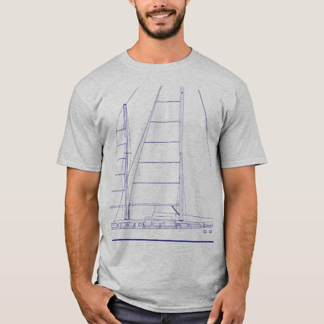 Camiseta Impressão de iate de velas (Frente)