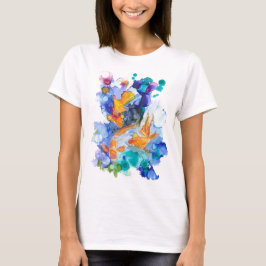 Camiseta Impressão de Koi Carp única para mulheres