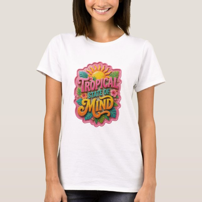 Camiseta Impressão de Laranja Fresca ESTADO TROPICAL DE ESP (Frente)