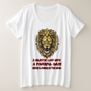Camiseta Impressão de Leão Majestoso