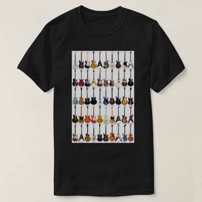 Camiseta Impressão de Lentes de Violão (Frente do Design)