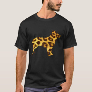 Camiseta Impressão de Leopardo Heeler Animal Pet Azul Verme