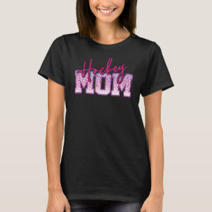 Camiseta Impressão de Leopardo Rosa Púrpura da Mãe de Hocke