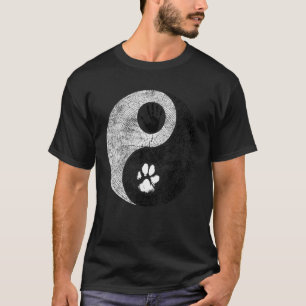 Camiseta Impressão de Mão e Pata de Yin Yang Humano e Cão Y