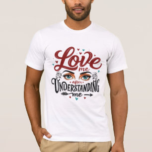 Camiseta Impressão de Mensagem de Amor por Olhos Expressos