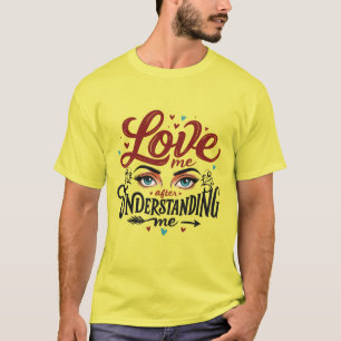 Camiseta Impressão de Mensagem de Amor por Olhos Expressos