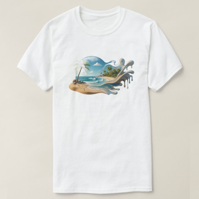 Camiseta Impressão de moda abstrata de praia ousada (Frente do Design)