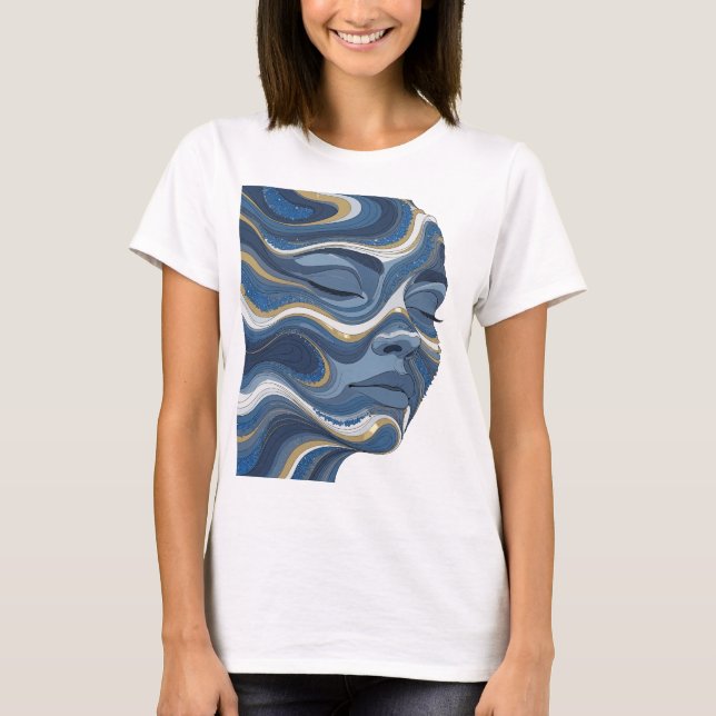 Camiseta Impressão de moda ART ABSTRATA Dynamic Gold (Frente)