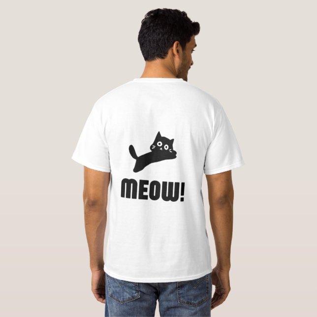Camiseta Impressão de Moda de Gato Gato Gato - Design de Ga (Parte Traseira Completa)
