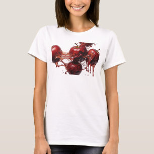 Camiseta Impressão de Moda de Maçã Abstrata Vermelha Marcan