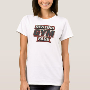 Camiseta Impressão de moda RESTING GYM FACE Dinâmica