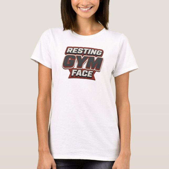 Camiseta Impressão de moda RESTING GYM FACE Dinâmica (Frente)