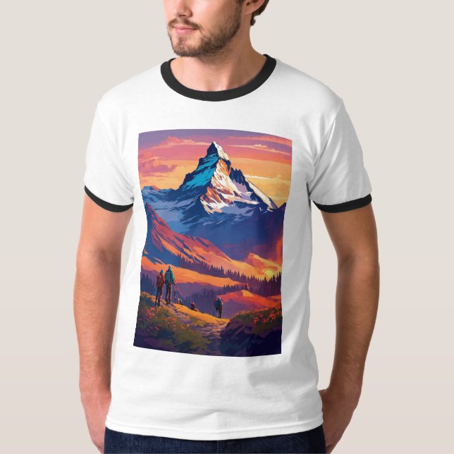 Camiseta Impressão de montanha incrível (Frente)