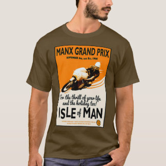 Camiseta IMPRESSÃO de motociclismo MANX GRAND PRIX