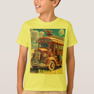 Camiseta Impressão de Ônibus Escolar - Acenda O Di