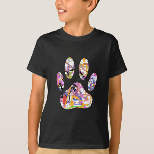 Camiseta Impressão de Paint Splatter Dog Paw