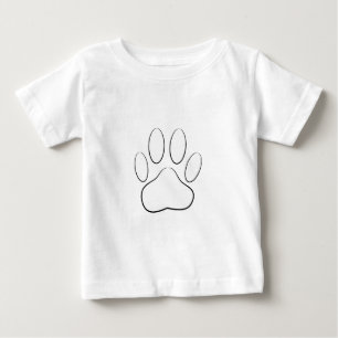 Camiseta Impressão de Pata Branca