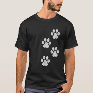 Camiseta Impressão de Pata Cachorro Gato Pet