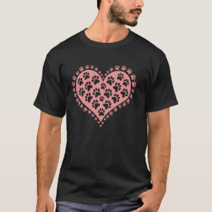 Camiseta Impressão de Pata de Cachorro Amante de Cachorro