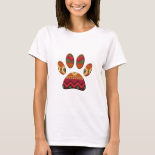 Camiseta Impressão de Pata de Cachorro do Aztec