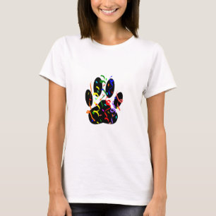 Camiseta Impressão De Pata De Cão Com Confetti E Streamer