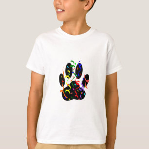 Camiseta Impressão De Pata De Cão Com Confetti E Streamer