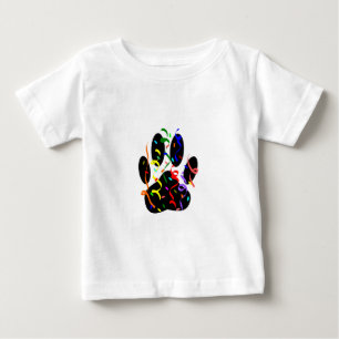 Camiseta Impressão De Pata De Cão Com Confetti E Streamer