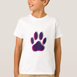 Camiseta Impressão de Pata de Cão Focado