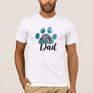 Camiseta Impressão de Pata em Aquarela Pai de Cachorro Aman